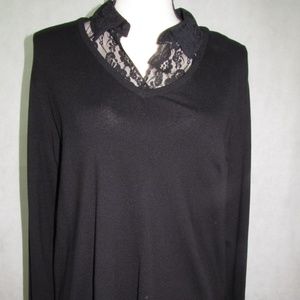 Style & Co Woman Long Sleeve Black Top Plus 2X New